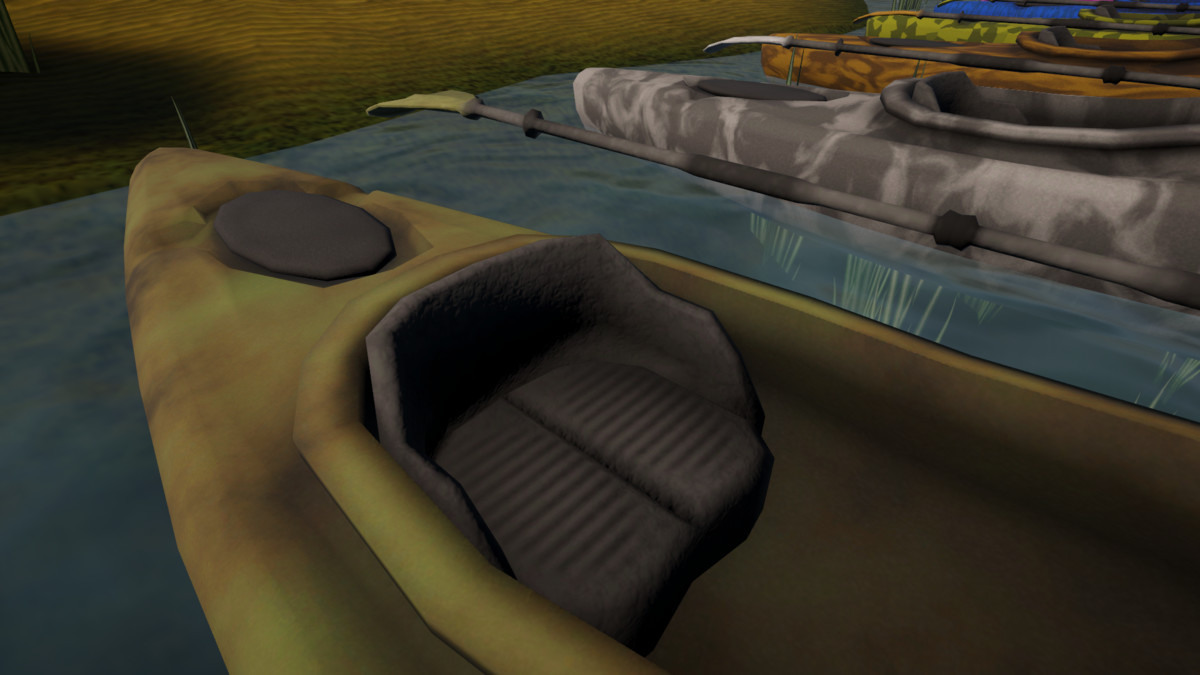 kayak + paddle (8 variants | low poly 2.7k~ tris)