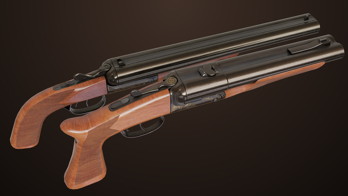Small Medium Shotgun Black Single Mat URP HDRP Textures