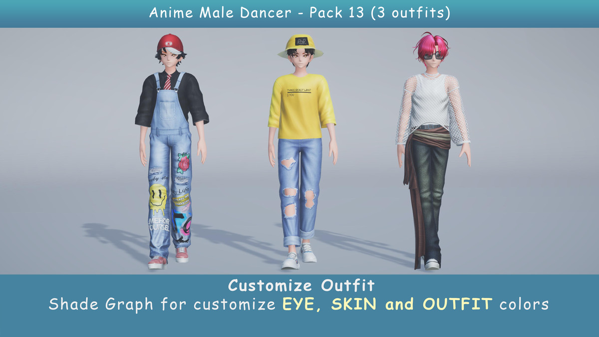 Anime Male Dancer - Pack 13 (3 outfits)