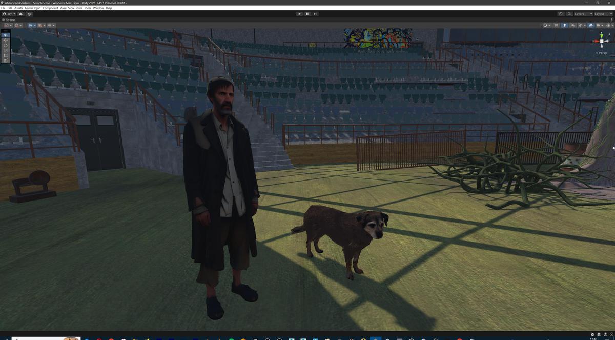 Abandoned Post-Apocalyptic Football Stadium - Modular Environment 3d Level