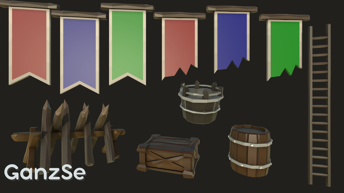 GanzSe Ruin Frontier Outpost - Modular Low Poly Environment