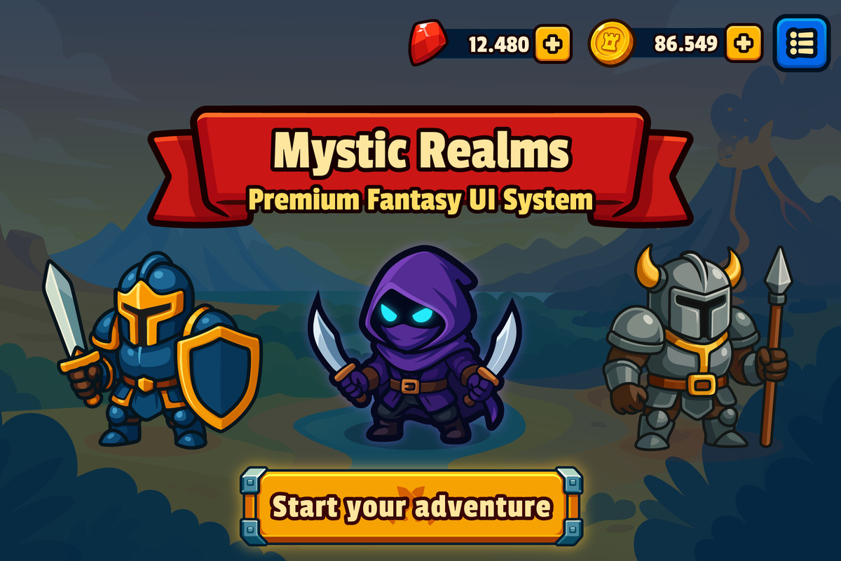 Mystic Realms: Premium Fantasy UI System