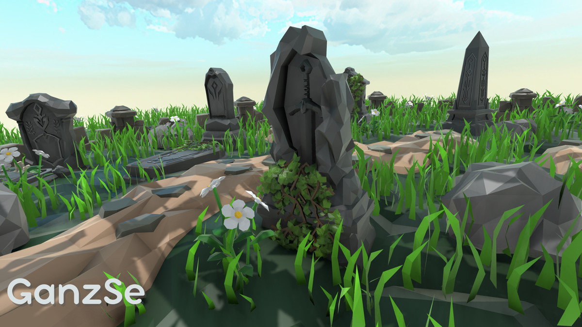 GanzSe Sacred Graveyard - Stylized Low Poly Environment
