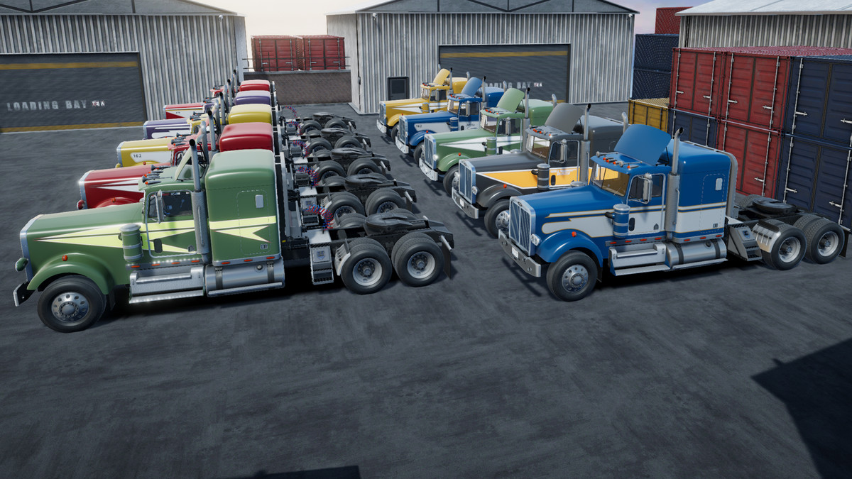 Semitruck with dump trailer