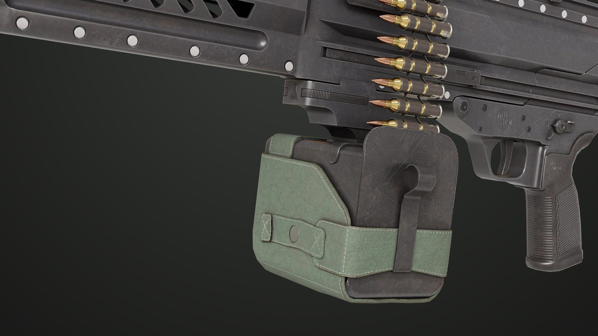 Machine Gun 14 Black URP HDRP Textures