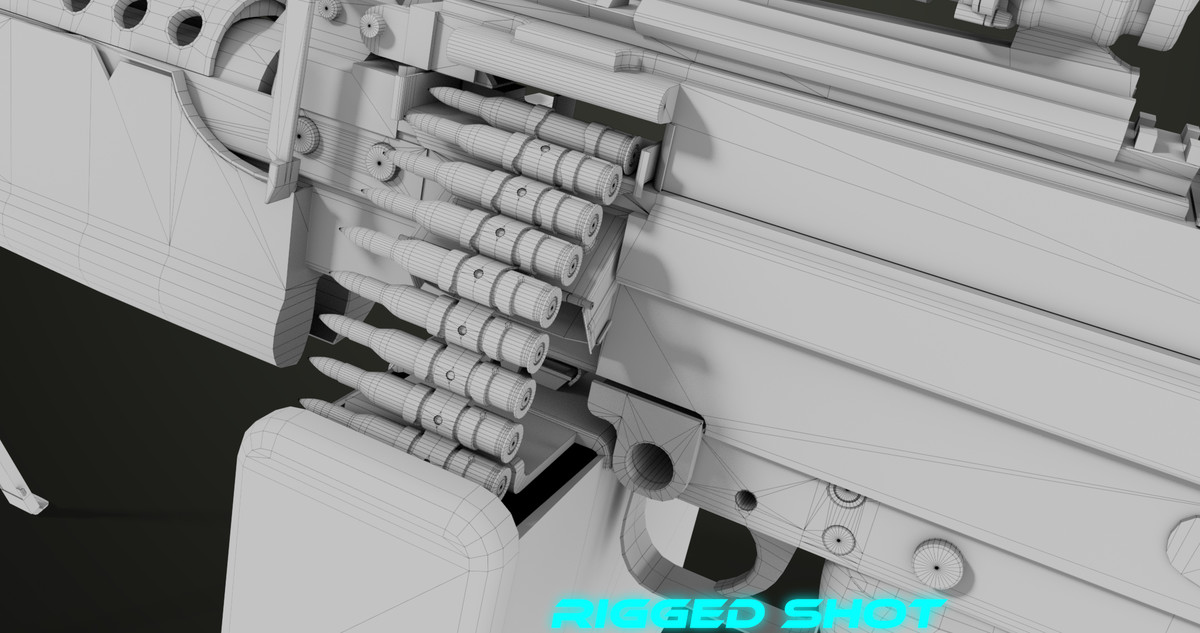 Machine Gun Sandal and Black Ammo Box URP HDRP Textures