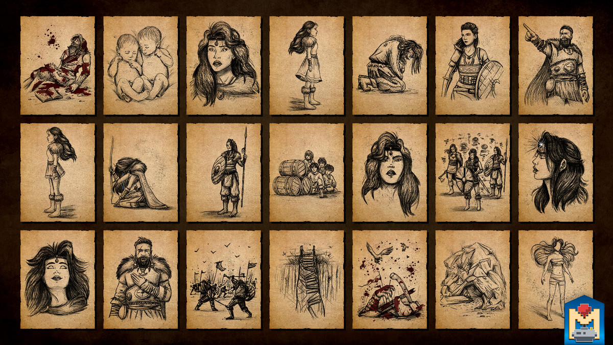 2D Hand Drawn Game Story Journal Sketches