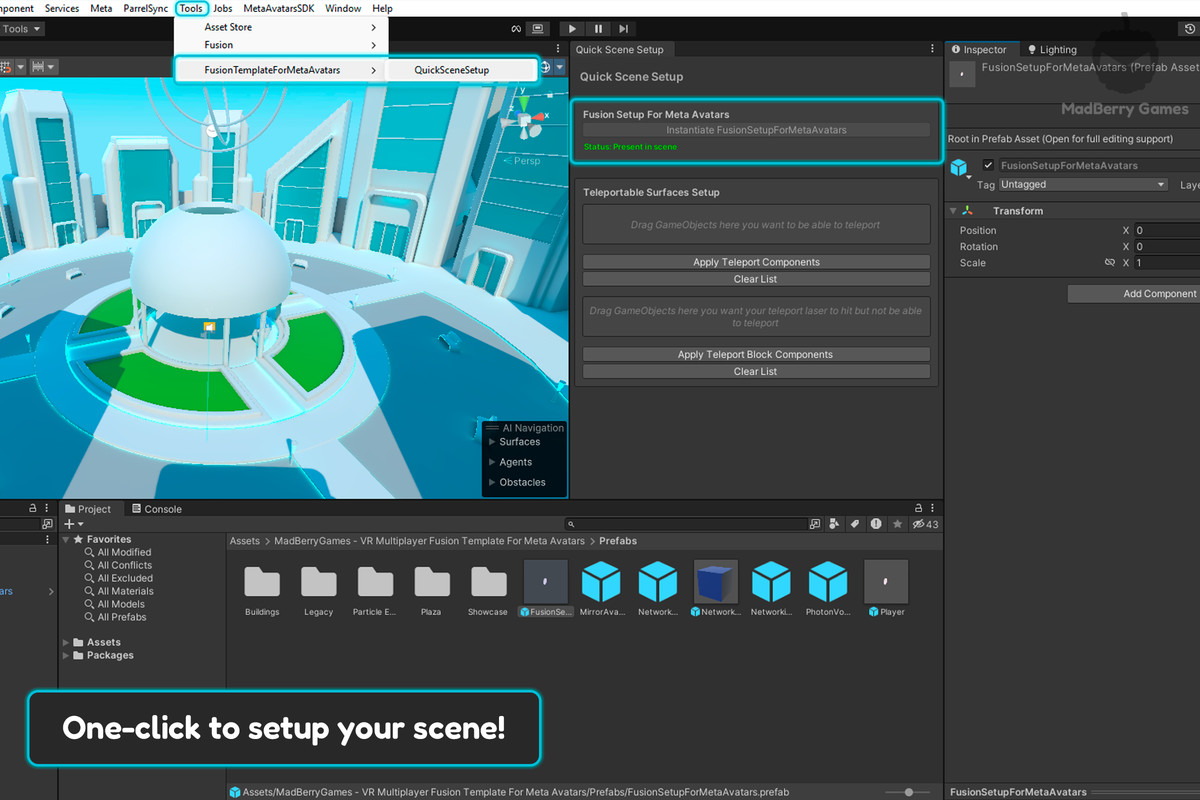 VR Multiplayer Fusion Template For Meta Avatars