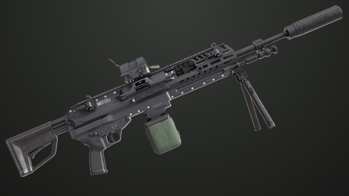 Machine Gun 14 Black URP HDRP Textures