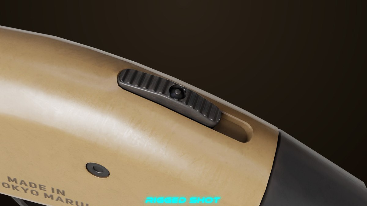 Small Shotgun 02 Black and Sandle Single Mat URP HDRP Textures