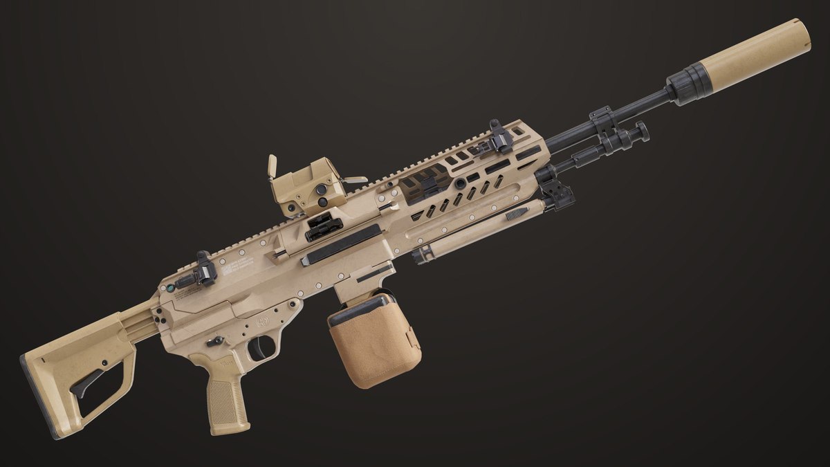 Machine Gun 14 Brown URP HDRP Textures