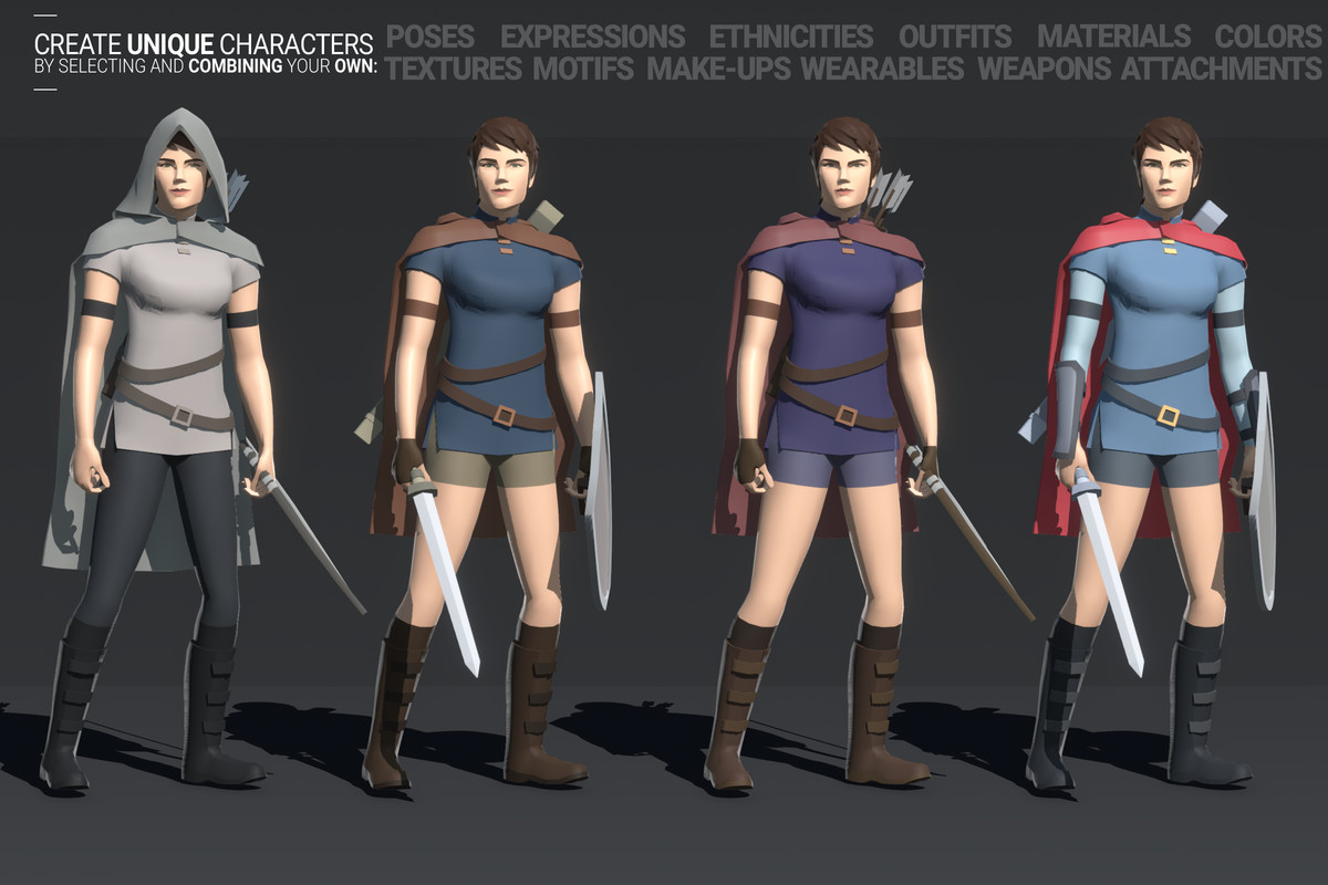 Polyquest Heroes: Warrior I Huntress