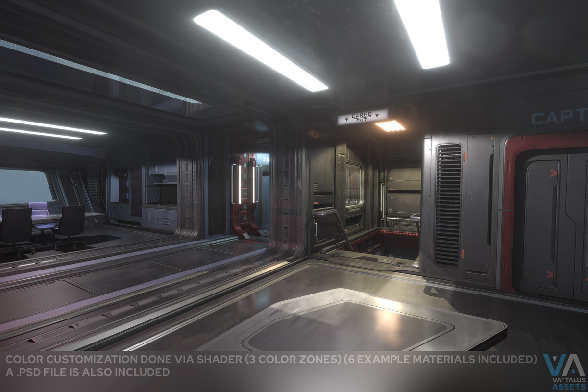 Spaceship with Full Interior: Minerva Corvette