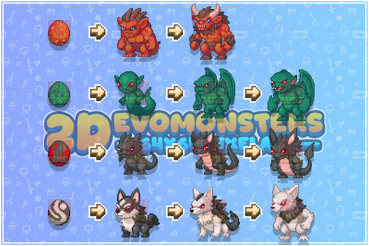2D Pixel EvoMonsters Mega Pack