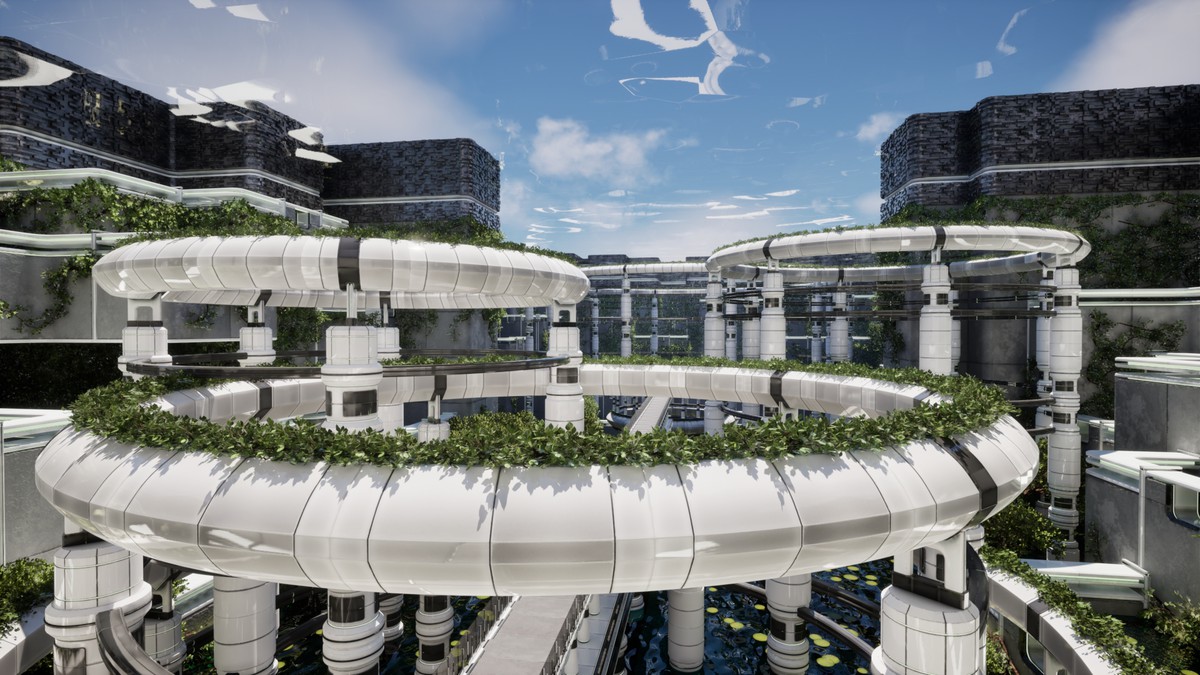 Futuristic Biodome Garden – Sci-Fi Nature Environment