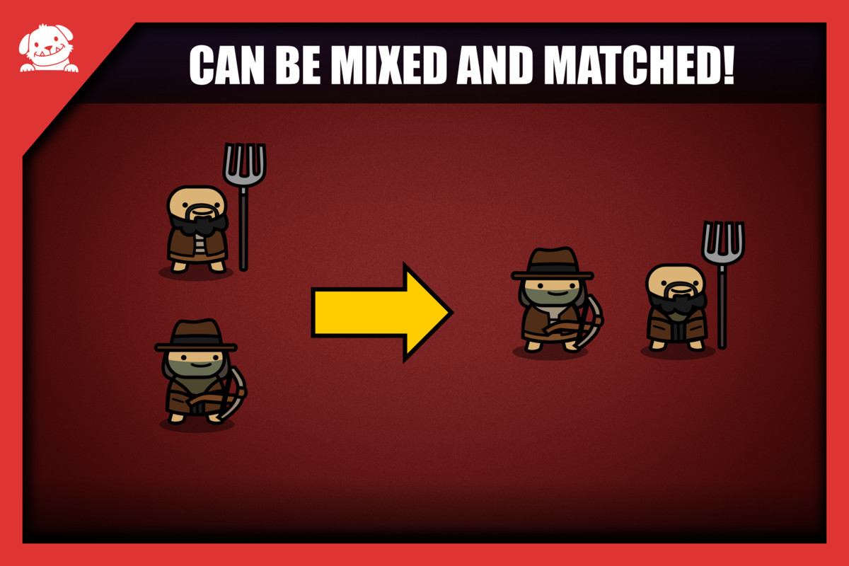 Simple 2D Cute Horror Characters Pack 1