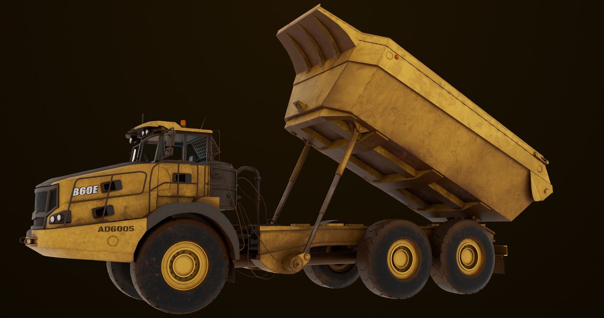 Articulated Dirty Mining Truck 03 URP HDRP Textures