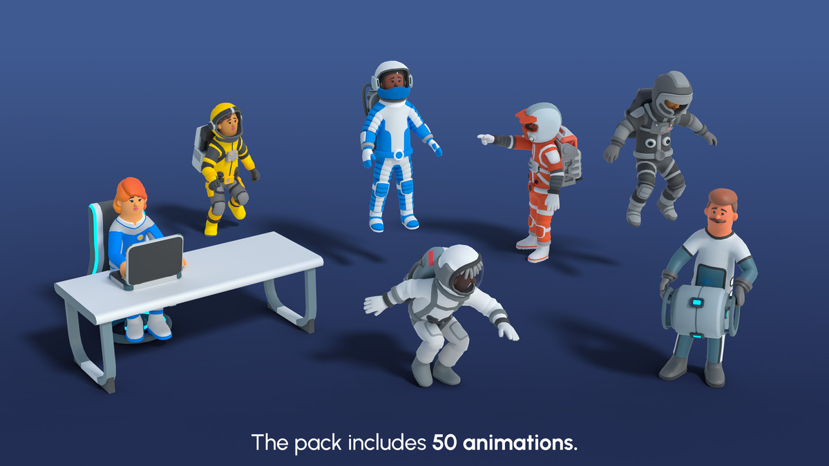 Astronaut Characters Mini - Low Poly Animated Pack