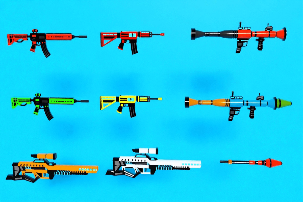 Low Poly Stylized Gun