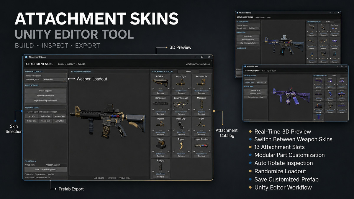 M4A1 Customizable Gun - Skins & Attachments