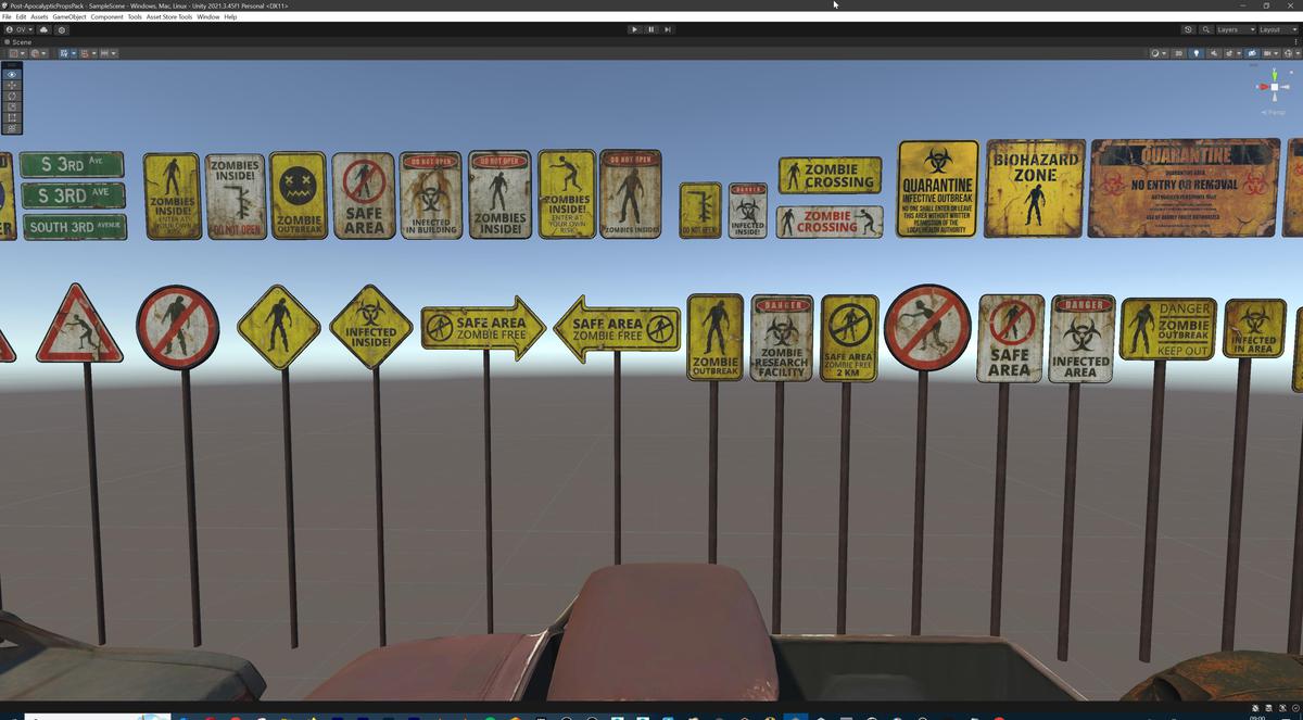 Post-Apocalyptic Survival Urban City Props and Road Signs Pack - 135 3d Models