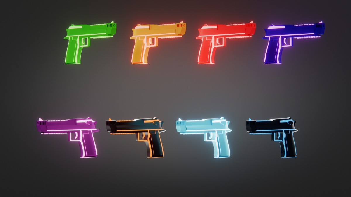 Weapon Sci-fi Glow Skins Pack — 345 Variations