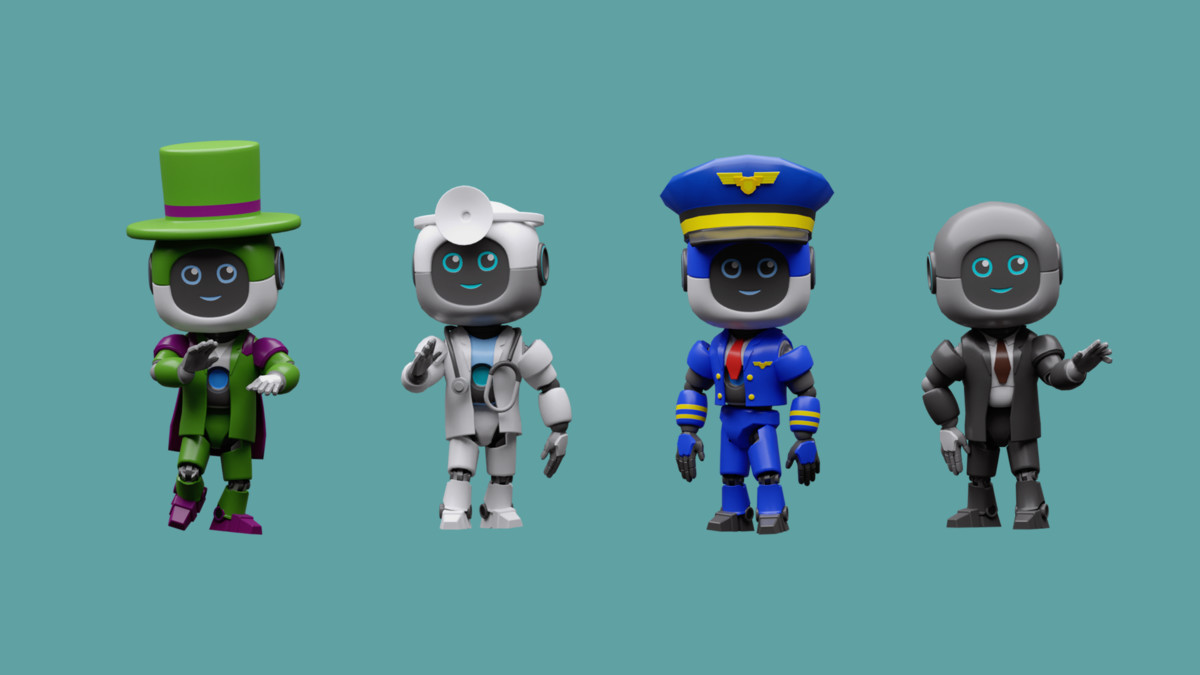 Сartoon robots 1 01 in professions costumes