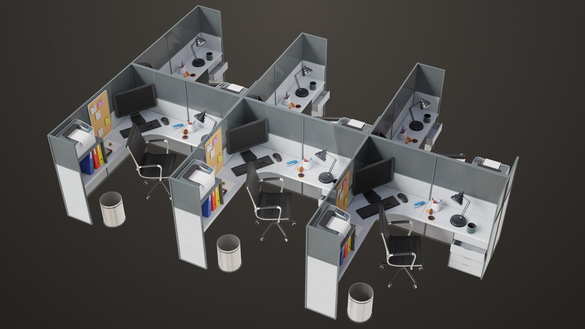 Office Desk Props Single Mat URP HDRP Textures