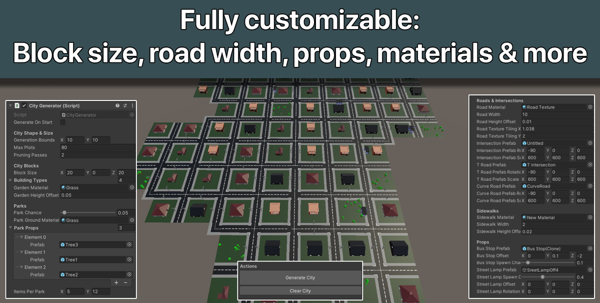 SmartCity Generator - Procedural City Builder For Unity 6.0