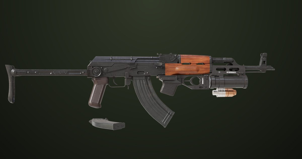 AKMS Light Machine Gun 10 URP HDRP Textures