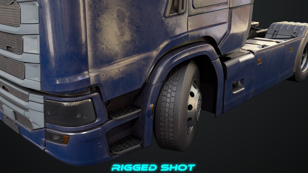 Heavy Truck Chassis 06 Interior Blue and Green URP HDRP Textures