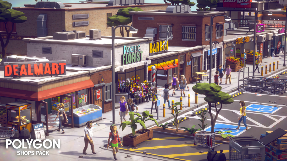 Value Bundle – POLYGON Shops Pack and Shopping Plaza Map