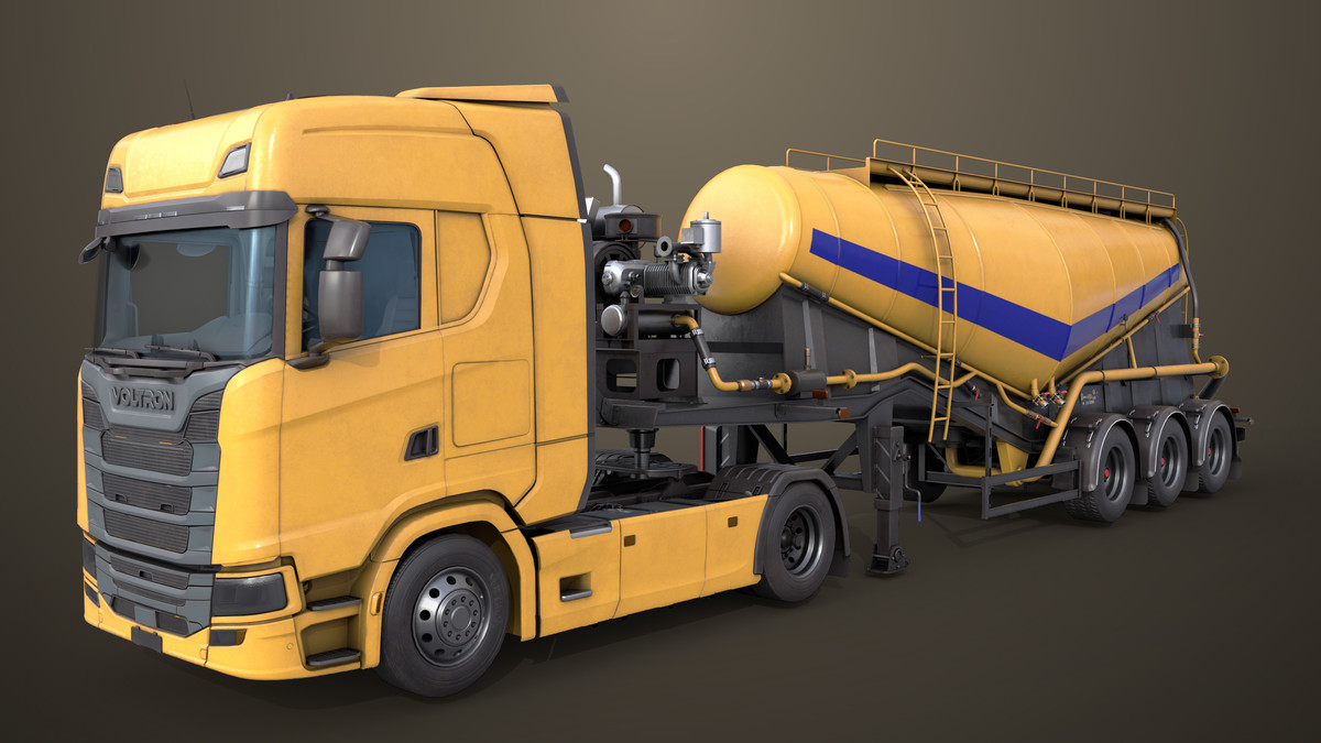 Chassis 06 Cement Trailer 01 Yellow