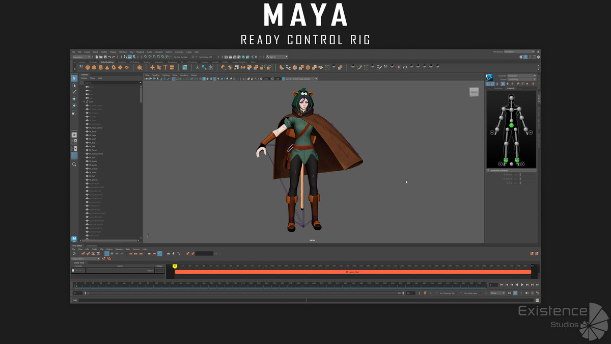 Sylva Archer - Stylized Fantasy Catgirl Character with Bow