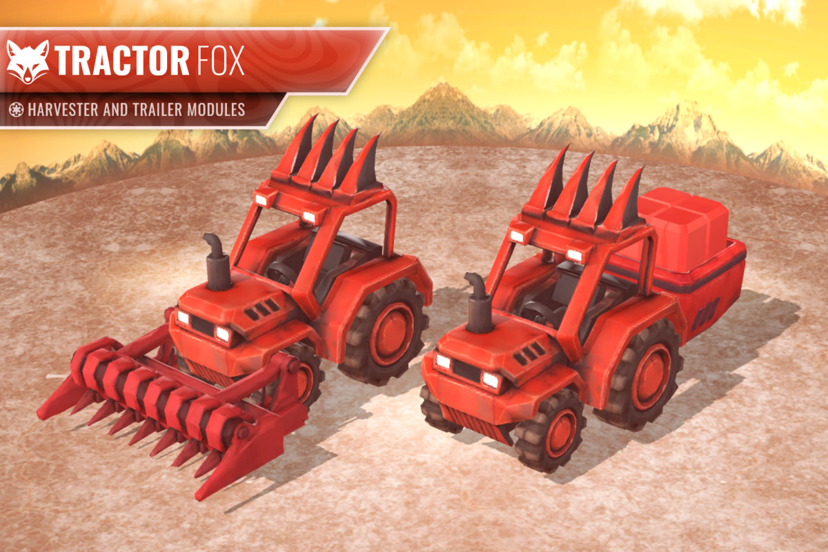 Stylized Tractor Pack – Animal Farming Vehicles (LOD, Atlas)