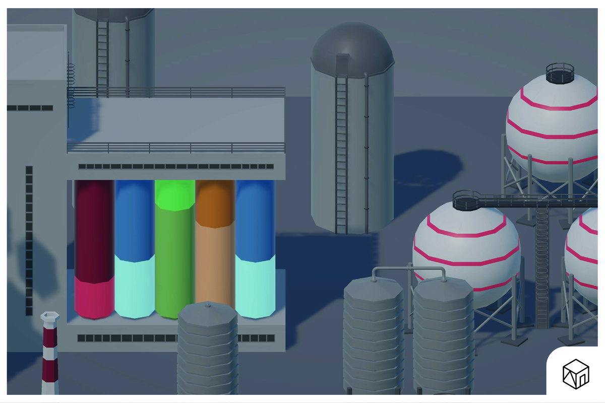 3D Low Poly Industrial Kitbash