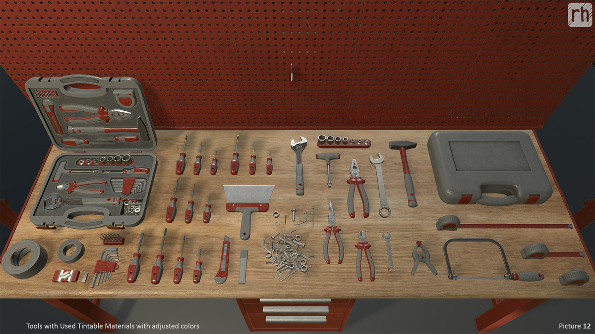 Workbench Hand Tools PBR Game-Ready Vol. 1