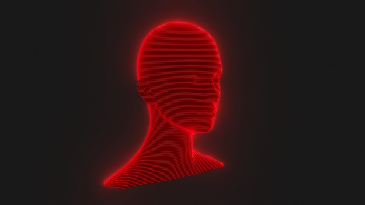 Sci-Fi Red Hologram Male Female Heads 3D Model Pack - Animated, Blend Shapes