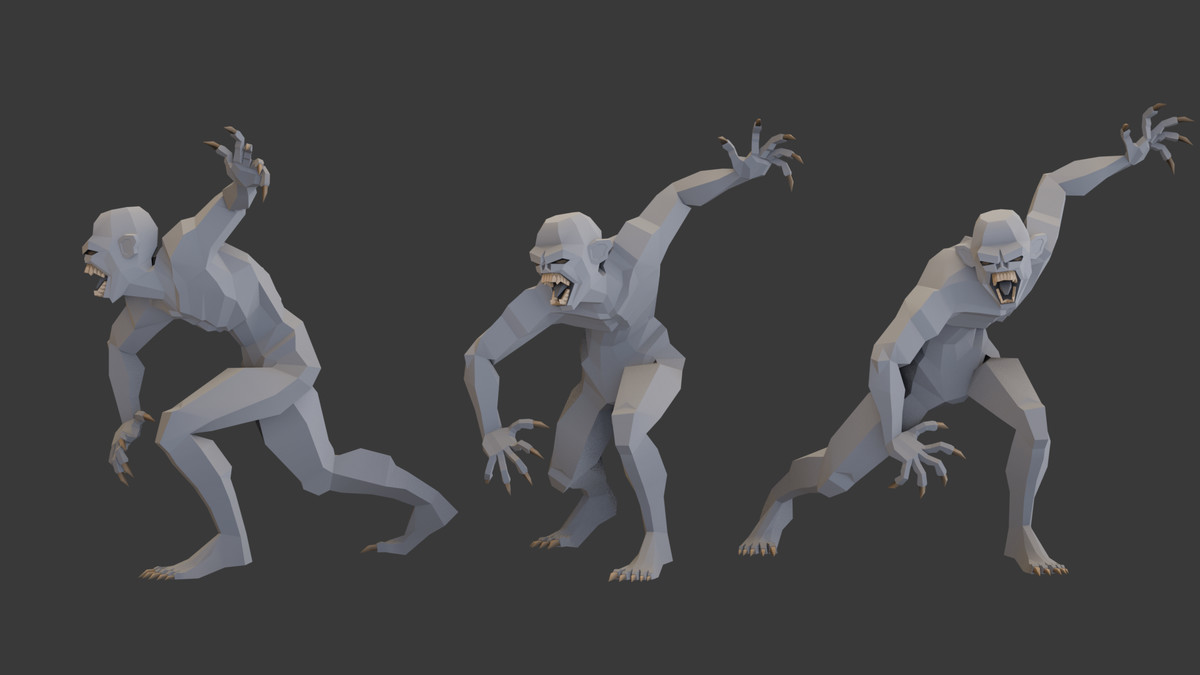 Low-Poly Medieval Fantasy - Biped Creatures Pack