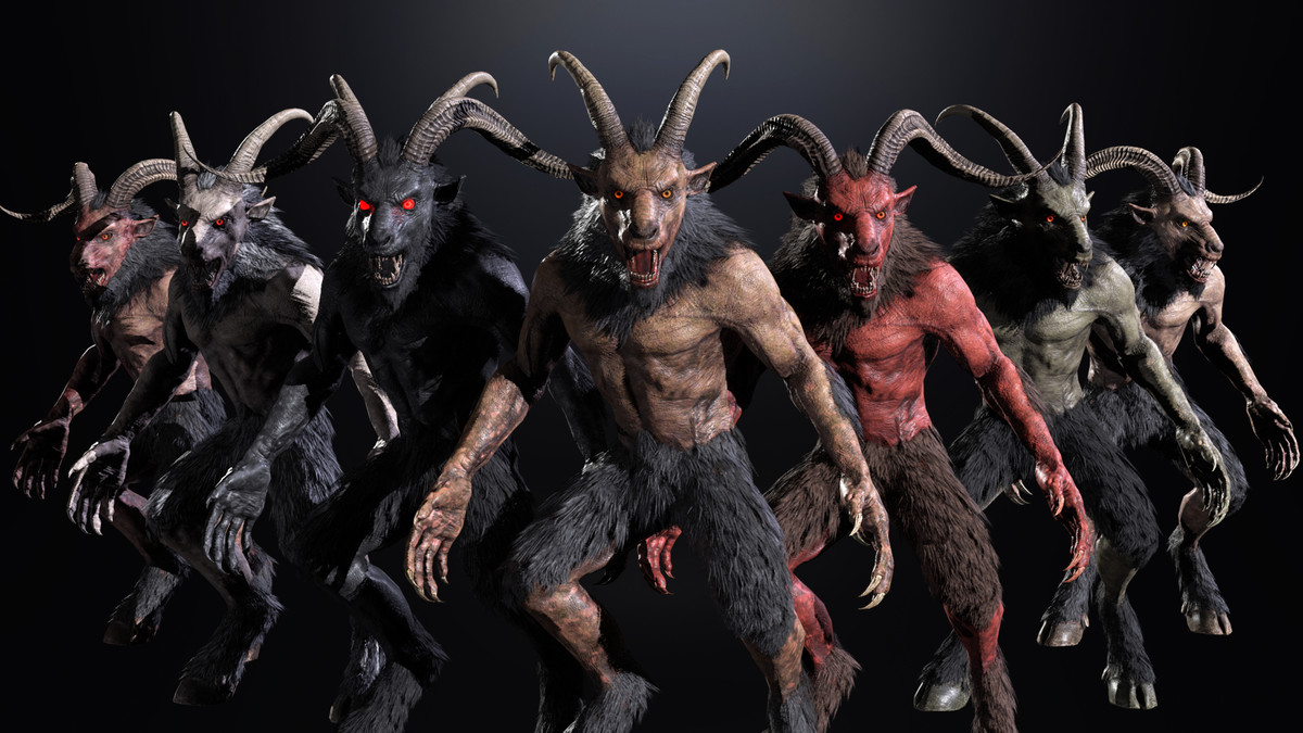Chort, Goatman, Baphomet, Demon - Mythical Creatures (Bonus: Zombie Skin)