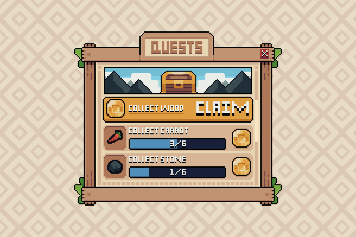 Pixel Vault UI Series | Wood UI V1 + Vault Font