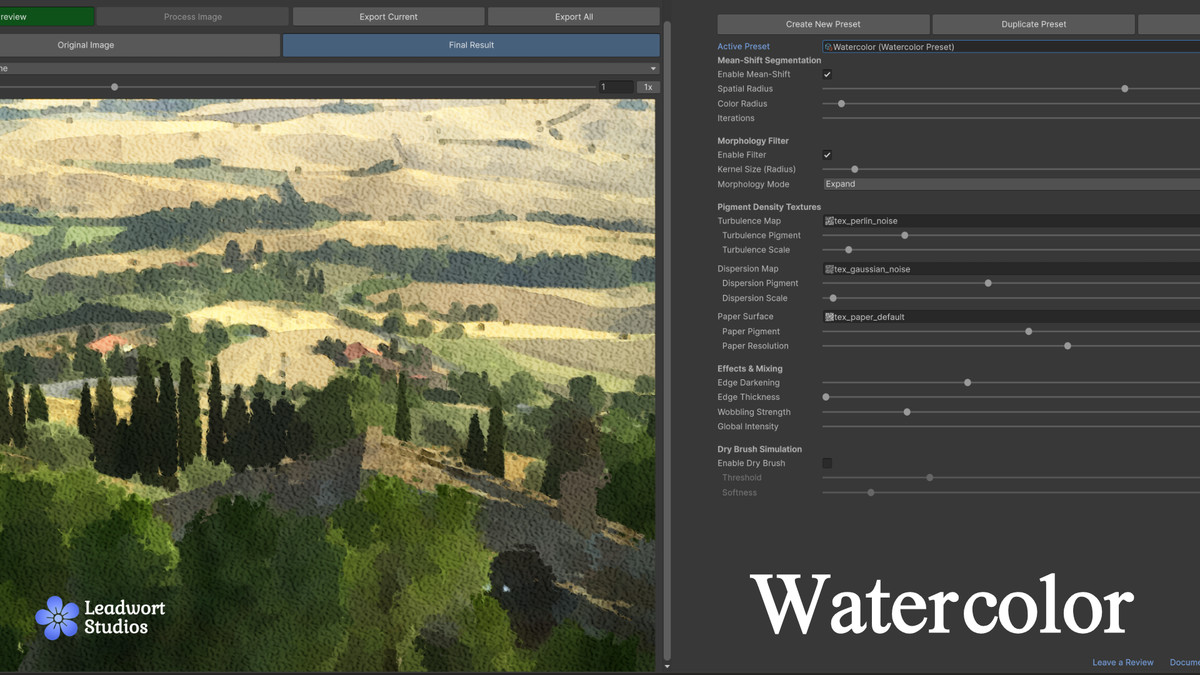 Leadwort Watercolor Image Processor