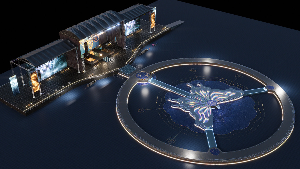 Big Butterfly Concert Arena Stage Venue Modular 3D Model