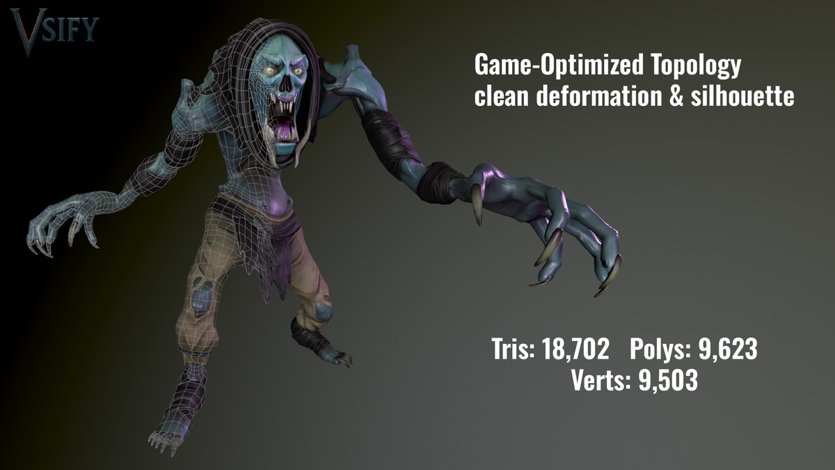 Zombie Creature – Stylized 4k PBR Animated Character (Humanoid / Game Ready)