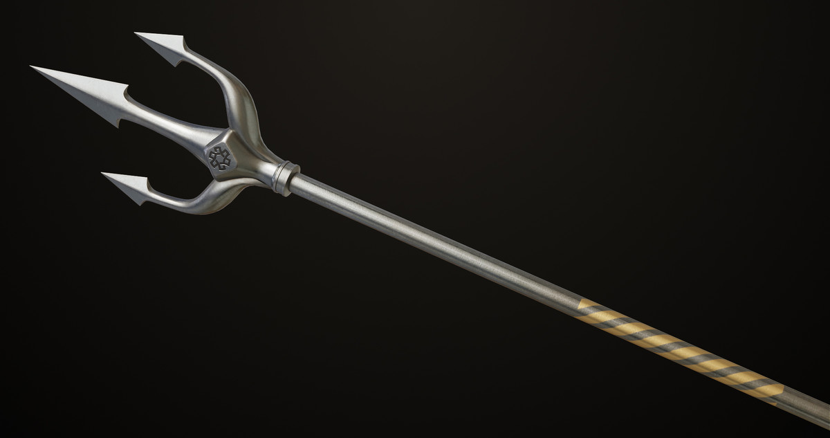 Medieval Trident 03 Silver URP HDRP Textures