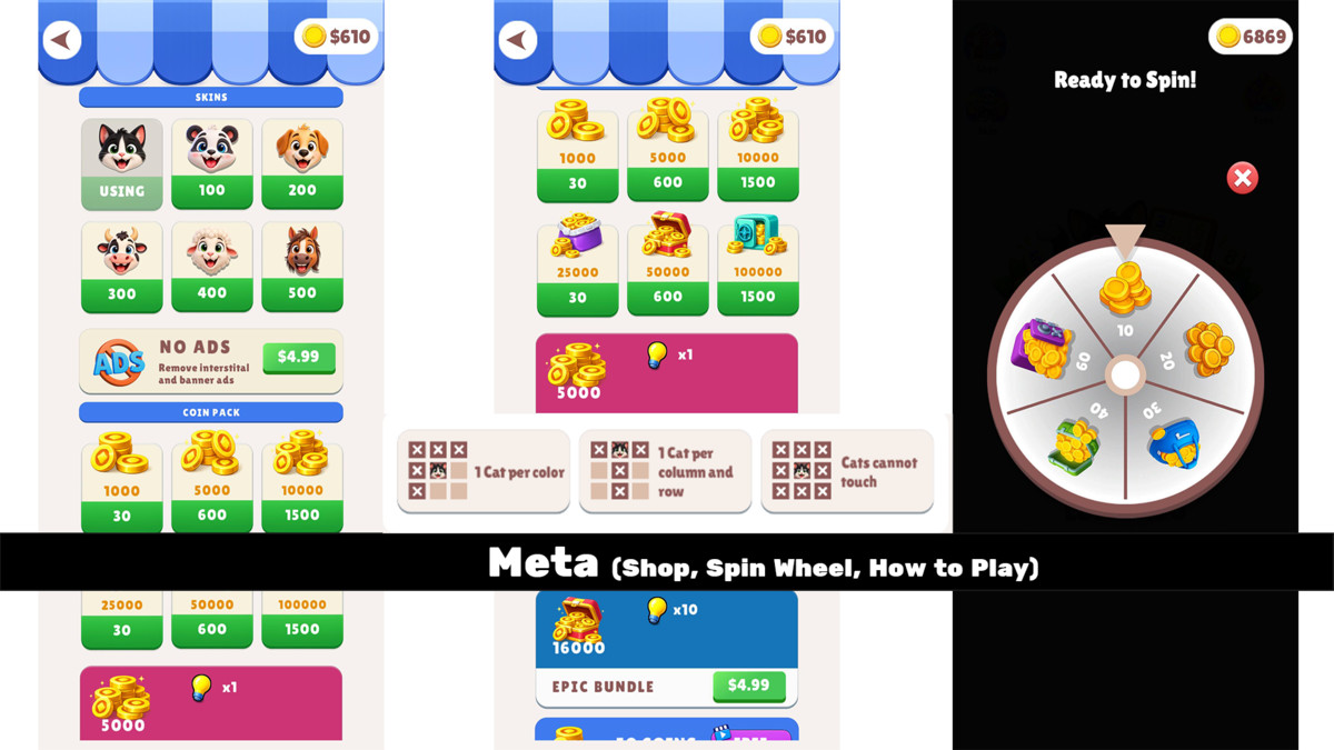 Pawdoku: 1500 levels Meow Sudoku Brain Puzzle Game Template