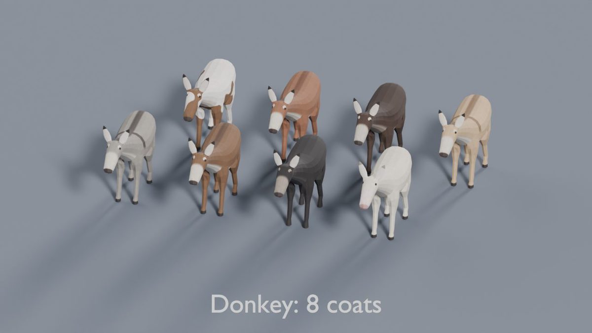 Animated Low Poly Animals Pack 2 | Fox, Cow, Cat, Pig & More | 112 Variants