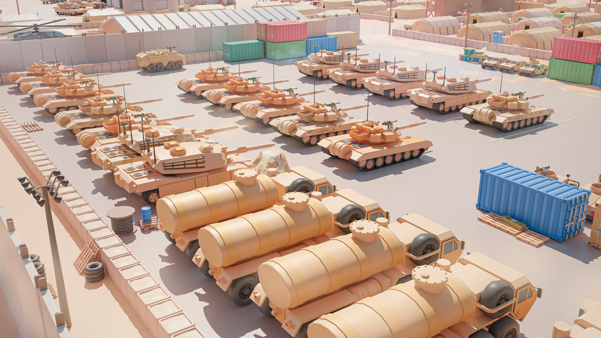Military Desert - Low Poly 3D Models Pack