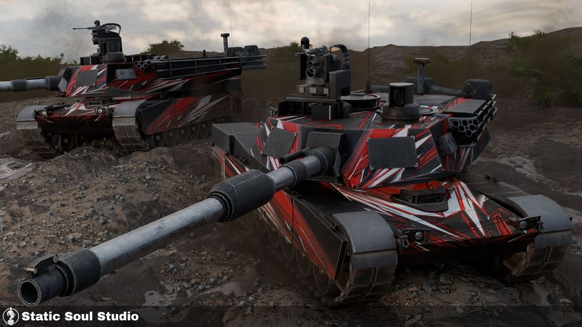 M1A2 Abrams Battle Tank Pack ( 8 Skin Design , Customizable Pieces , Optimized )