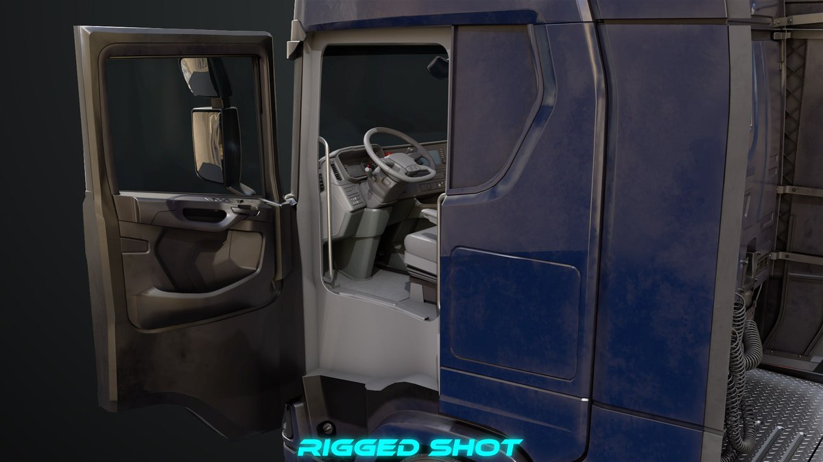 Heavy Truck Chassis 06 Interior Blue and Green URP HDRP Textures